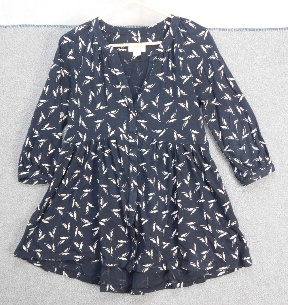 Anthropologie Maeve Butterfly Baby Doll Tunic y2k style Black White S Fairycore